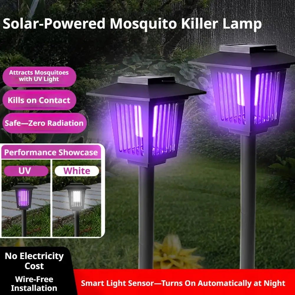 Solar-Mückenlampe für Garten – LED-Solarleuchte mit Insektenvernichter