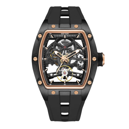 MEGIR Original Fashion Men Watches Automatic Mechanical Watch Steel Case Sport Skeleton Dial Wristwatch Waterproof Clock Reloj Hombre 2242-16