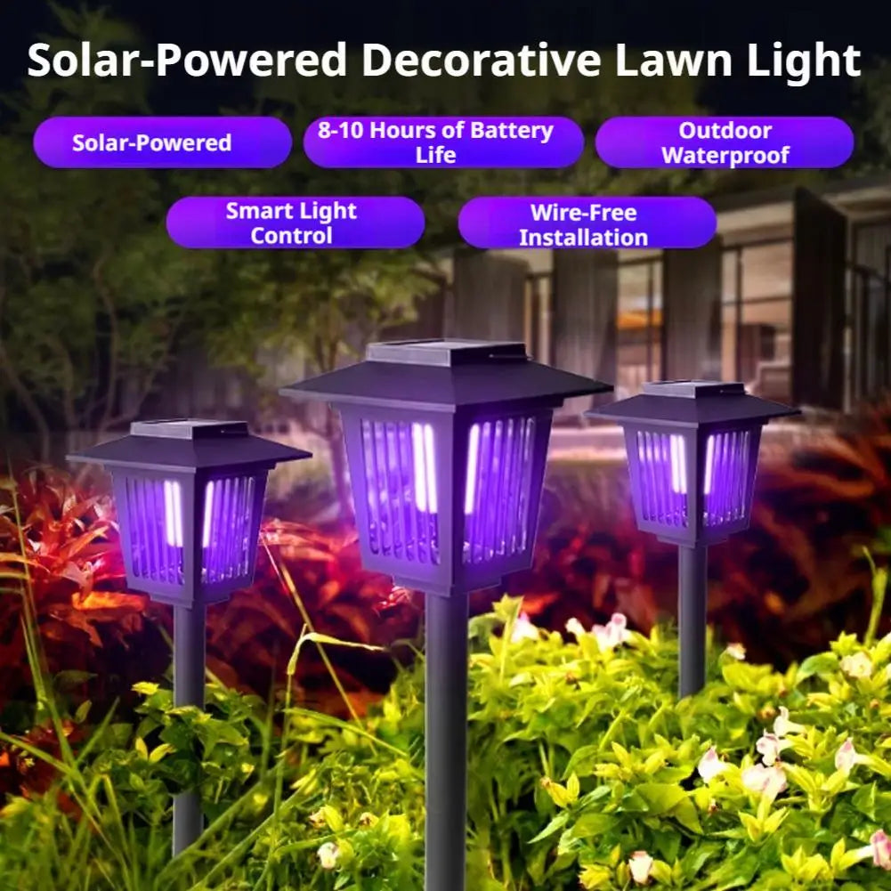 Solar-Mückenlampe für Garten – LED-Solarleuchte mit Insektenvernichter