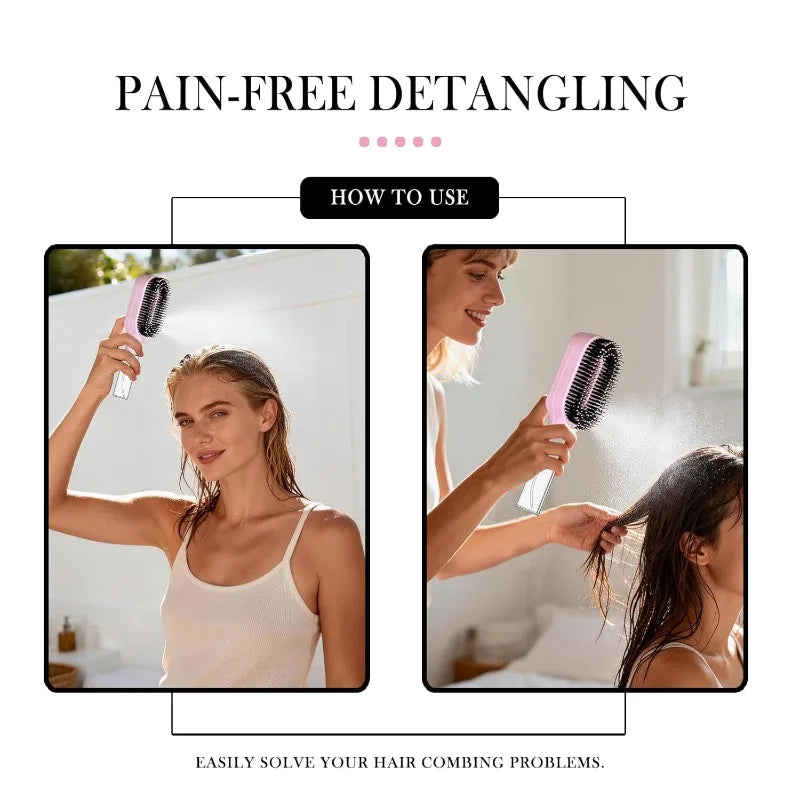 2-in-1 Sprüh-Haarbürste mit Wassertank – Entwirrbürste für alle Haartypen