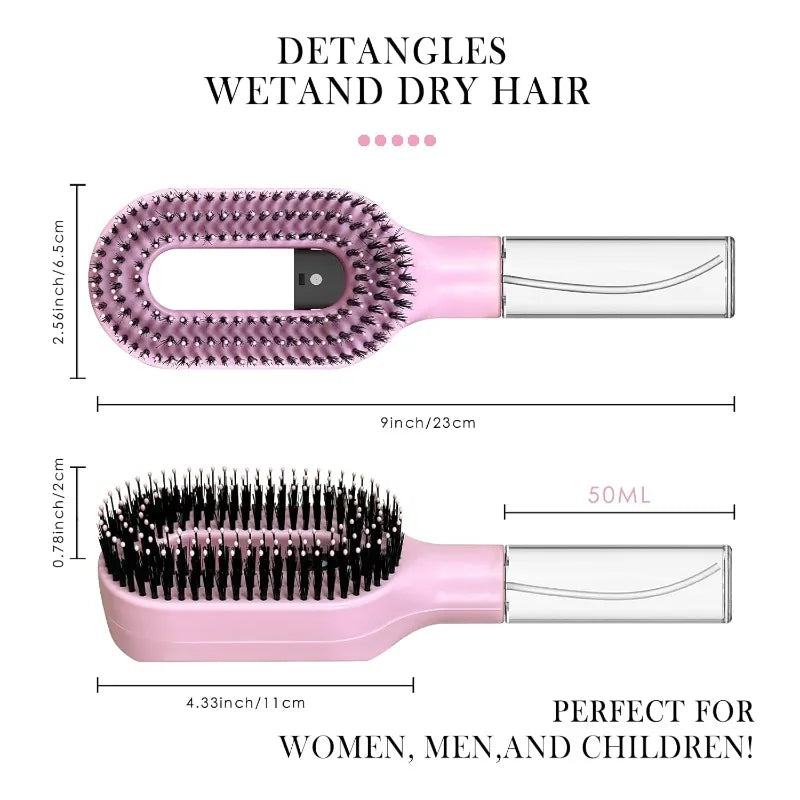 2-in-1 Sprüh-Haarbürste mit Wassertank – Entwirrbürste für alle Haartypen